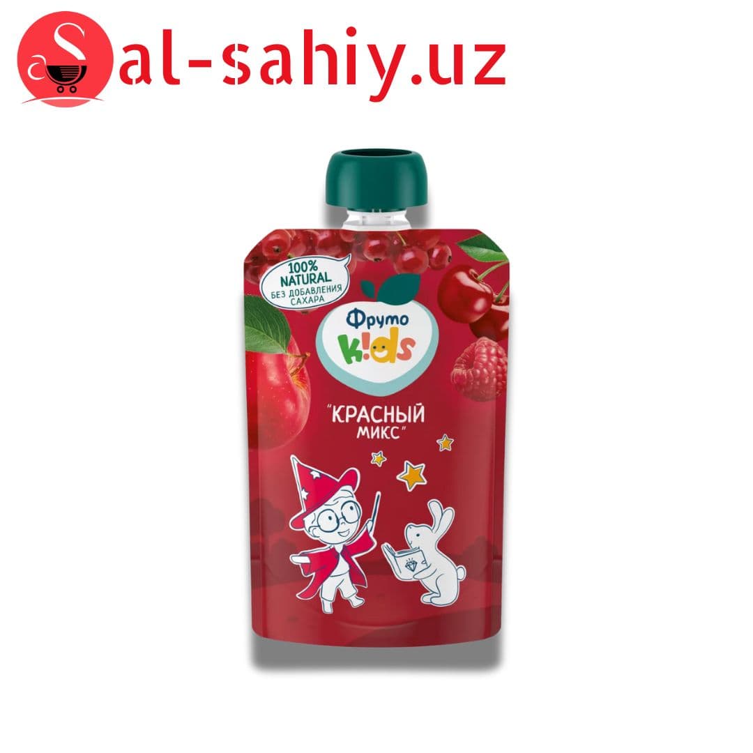 Пюре "ФрутоКидс" из яблок, черешни, малины и красной  90г