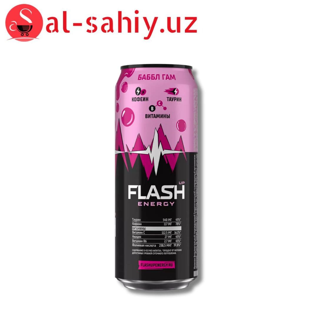 Энергетик FLASH ENERGY bubble gum 0,5л ж/б