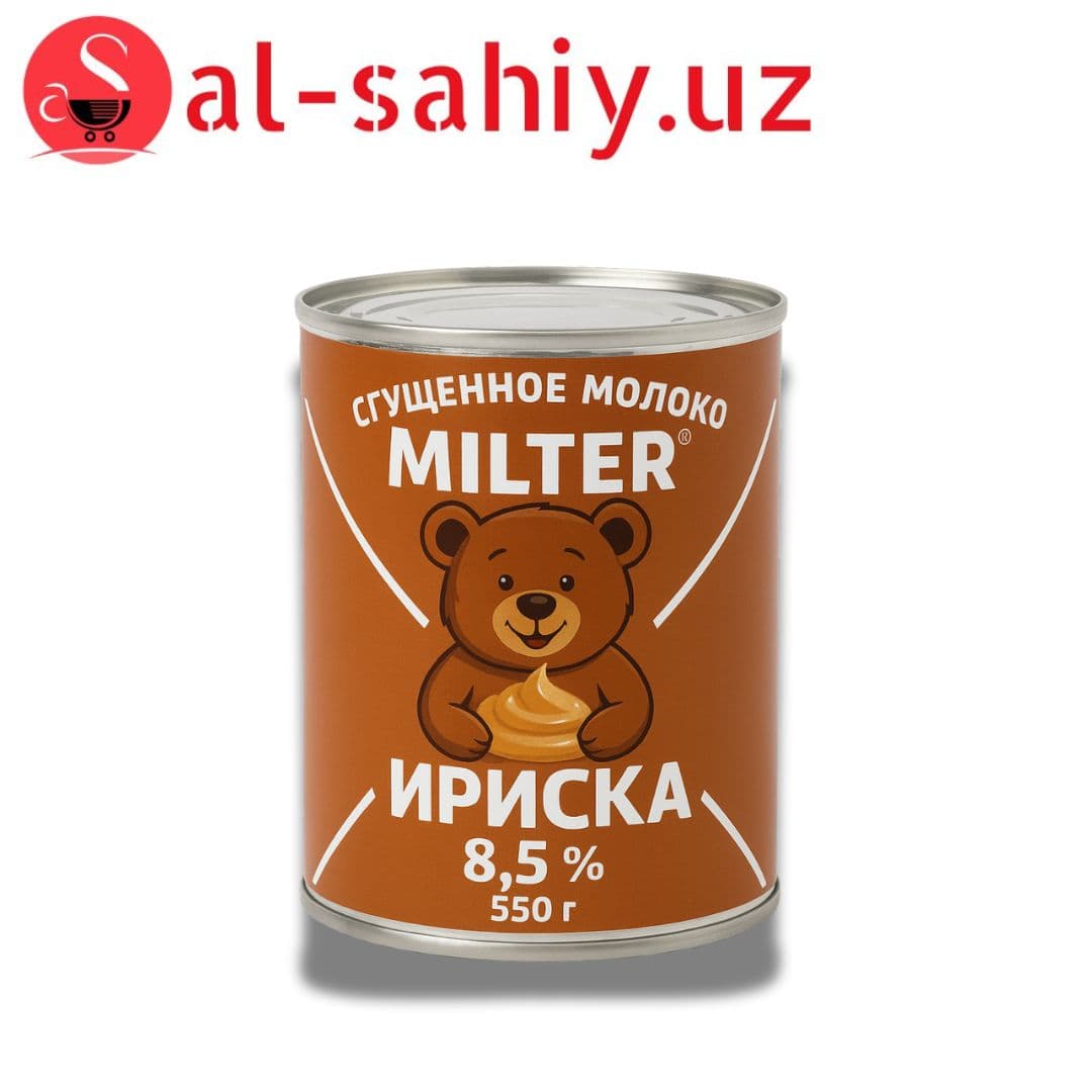 Cгущённое молоко "MILTER" ириска мишка 900гр ведро