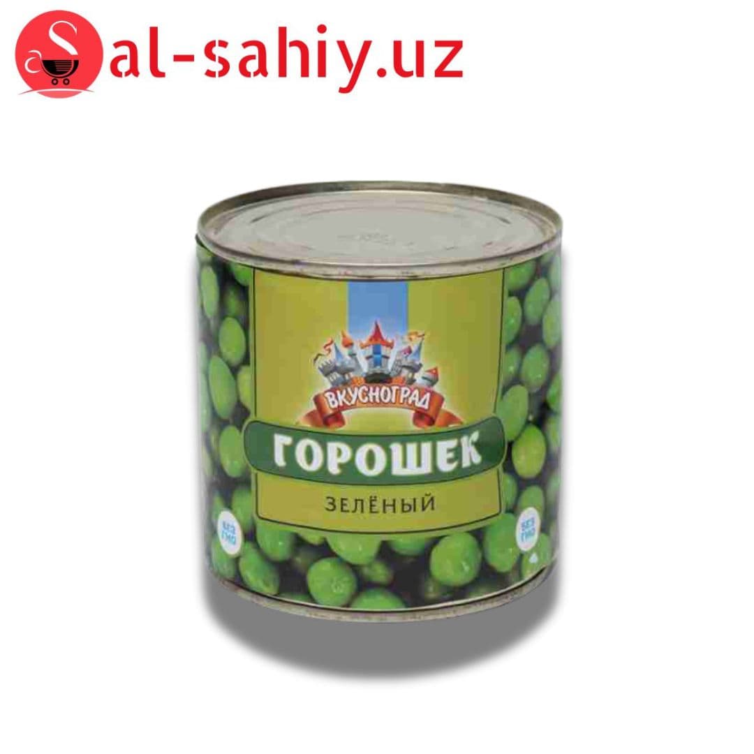 Горошек зелёный ТМ Вкусноград консерв без уксус в ж/б 310гр