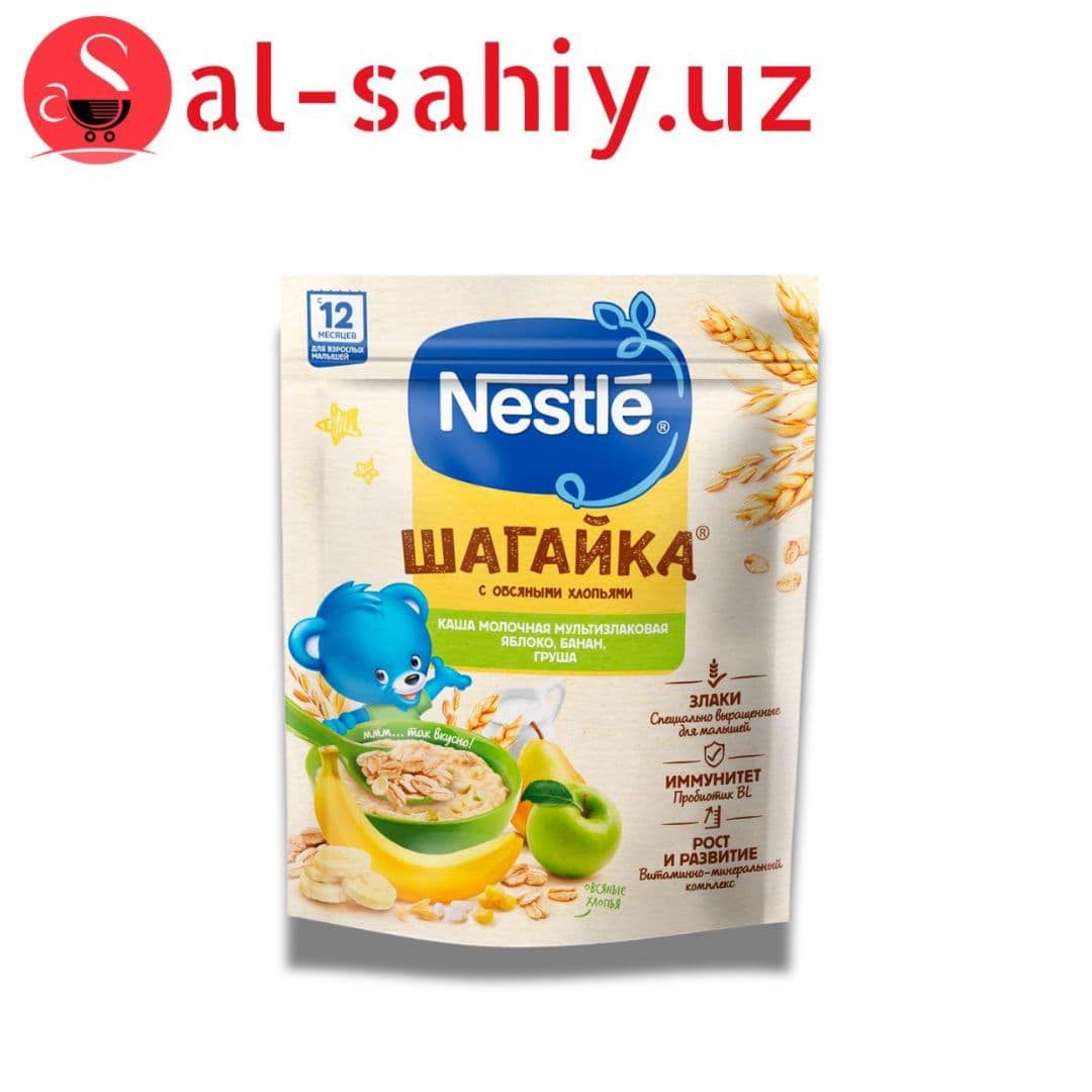 Nestle  детская каша шагайка банан яблоко груша 190 гр