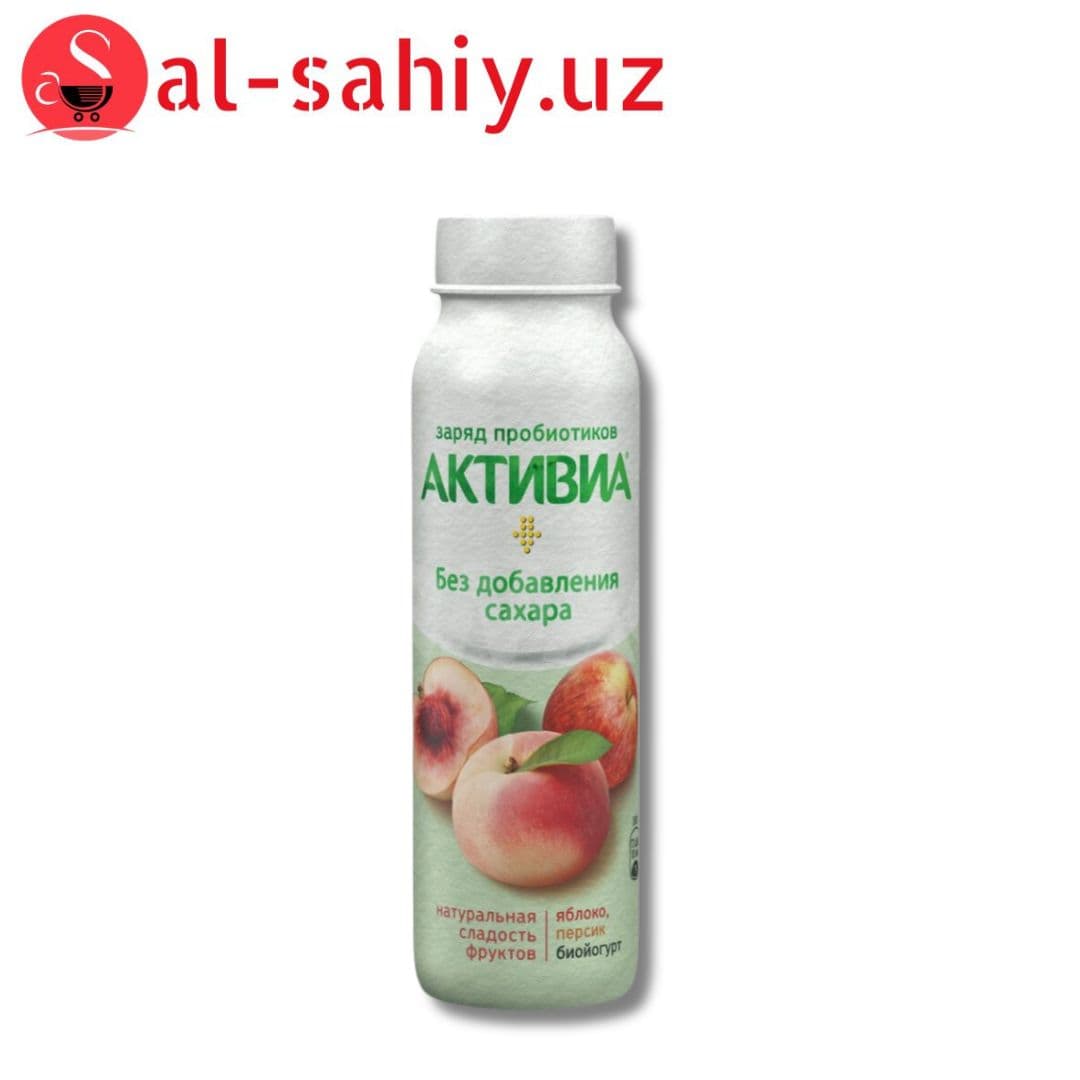 Йогурт питьевой Активиа Яблоко и персик Без сахара 2% (260 г)
