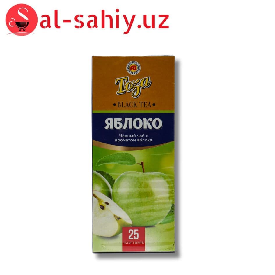 Чай "TOZA" черный с ароматом яблоко  25 шт