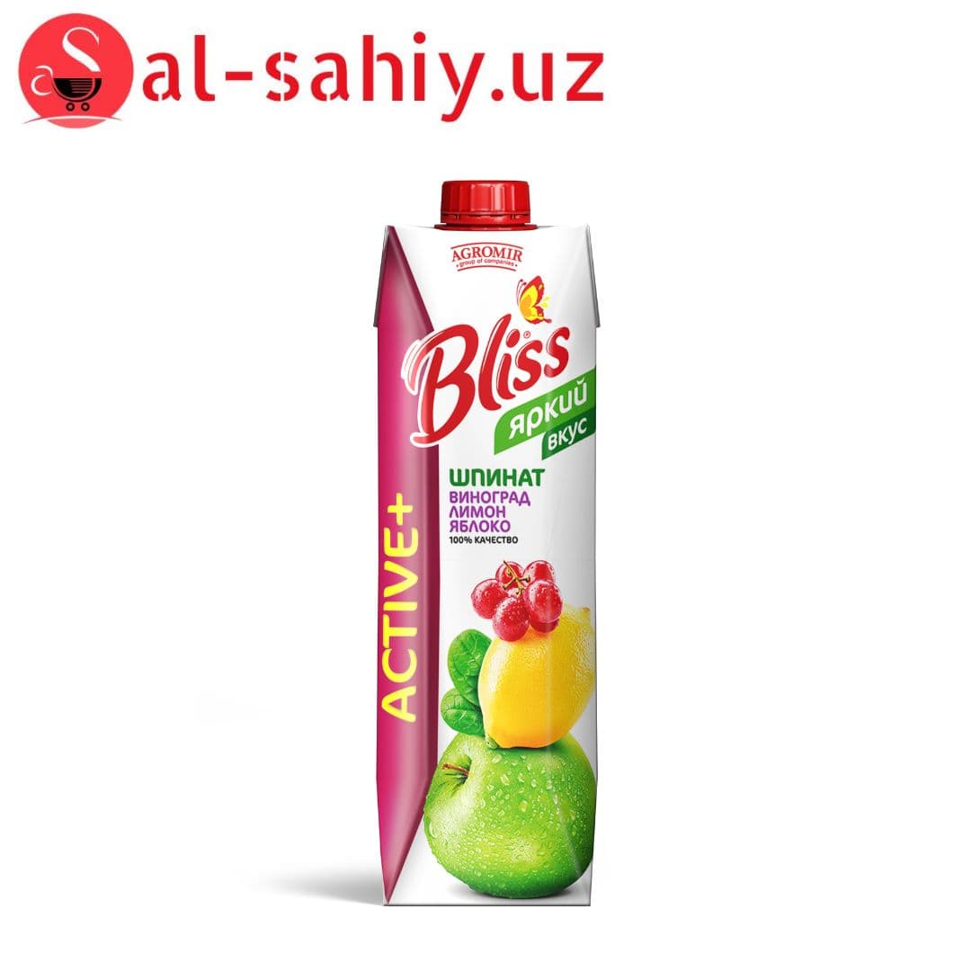 Сок Bliss DETOX Шпинат Виноград Лимон Яблоко 1л