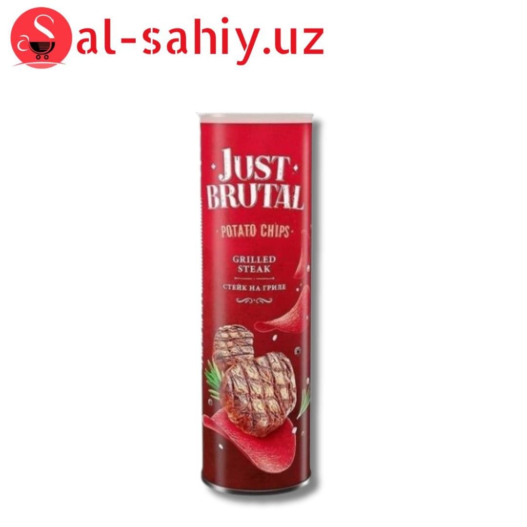 Чипсы JUST BRUTAL картофельные со вкусом Стейк на гриле /туба/ 100г