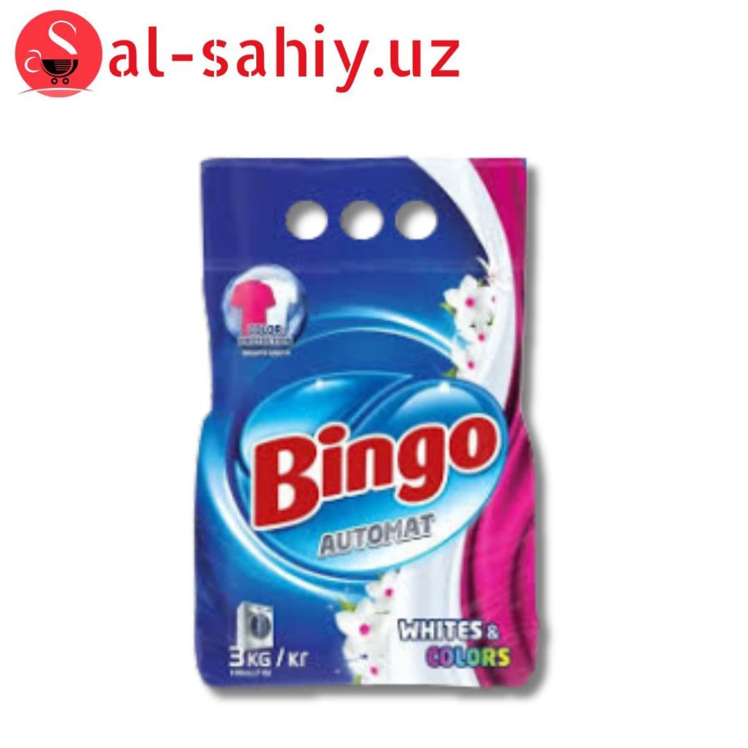 Стиральный порошок BINGO автомат С кондиционером 2 в 1, 3 кг пакет