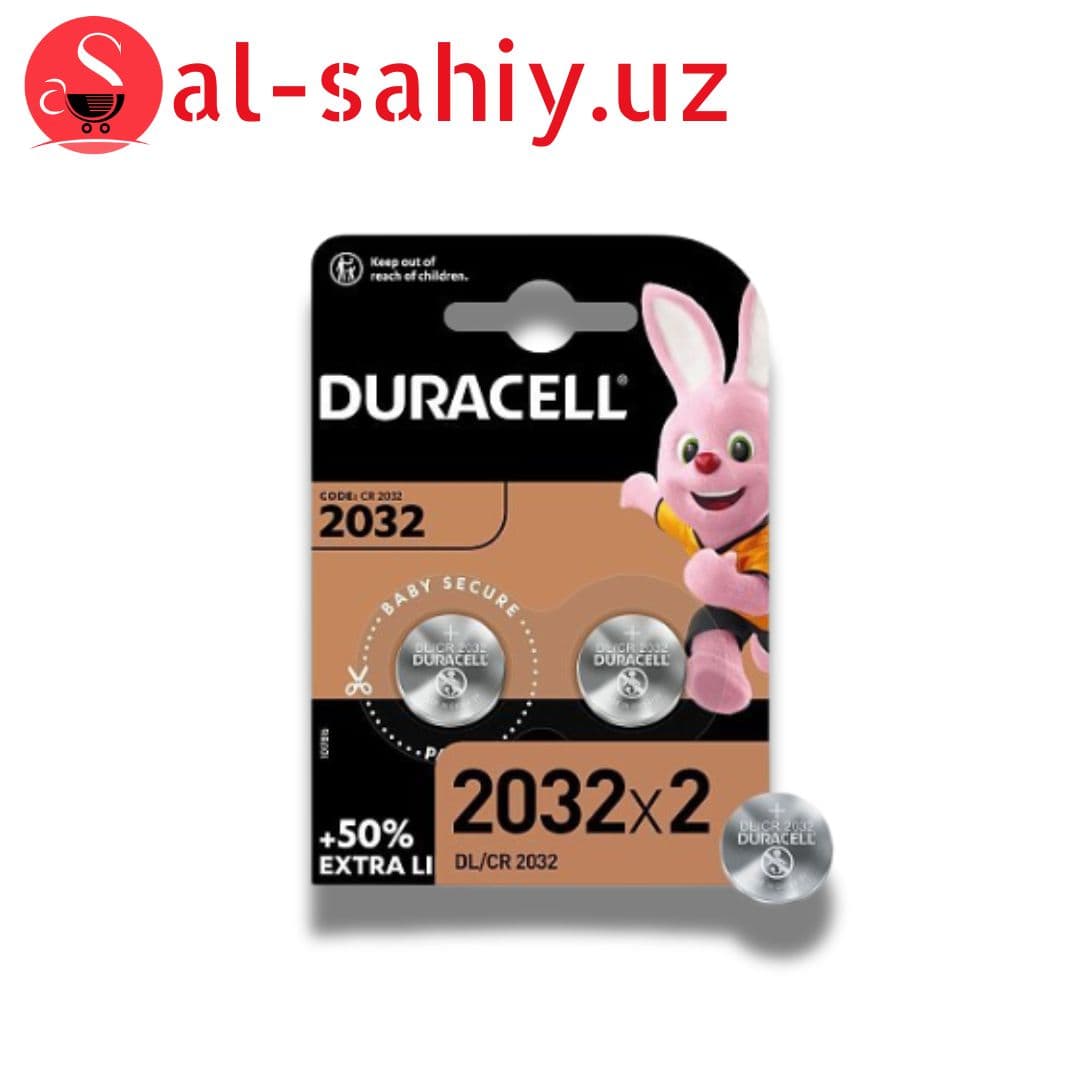 Батарейка Duracell CR2032 3V литиевая, 2шт упак