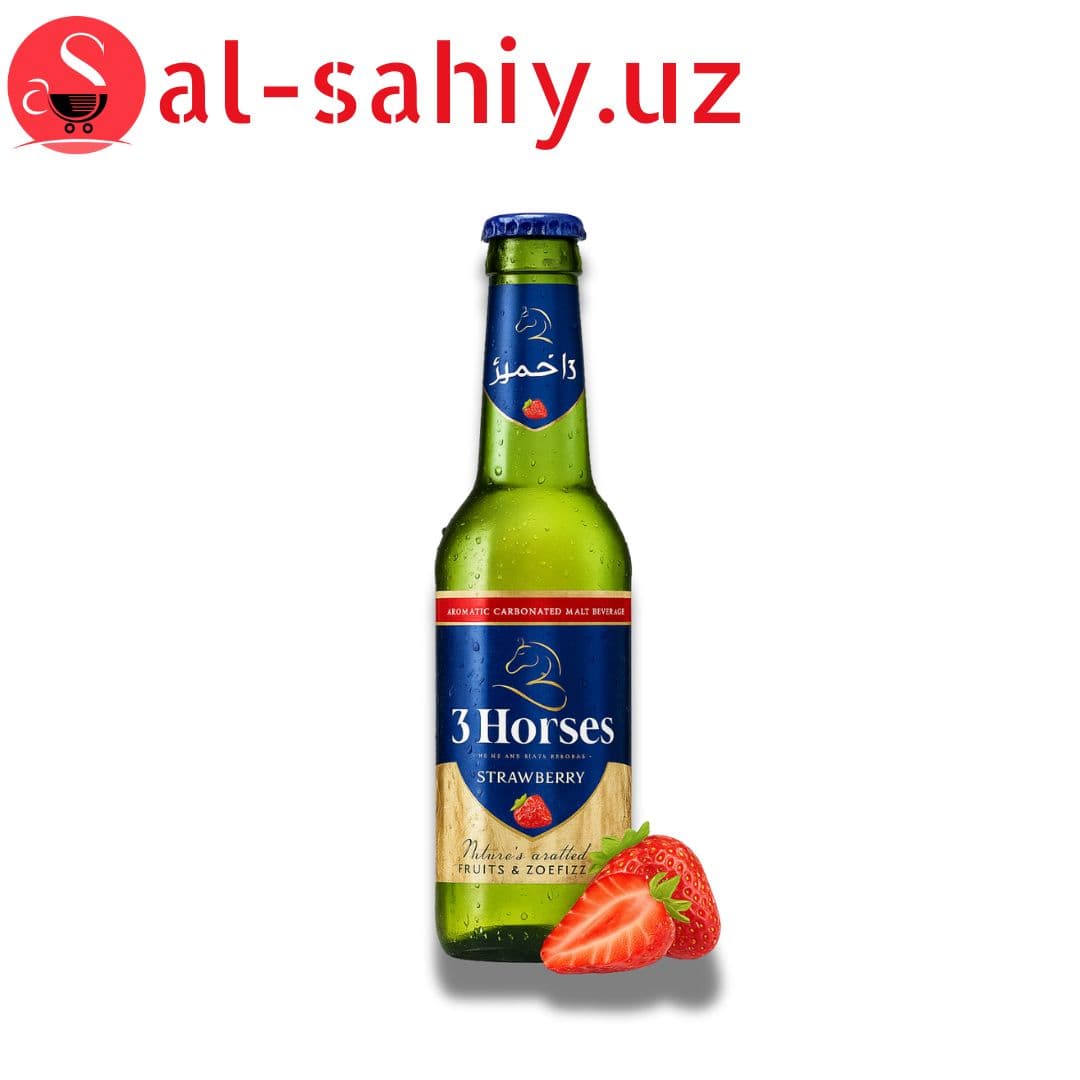 Напиток безалкогольный "3 Horses" клубника 330 мл