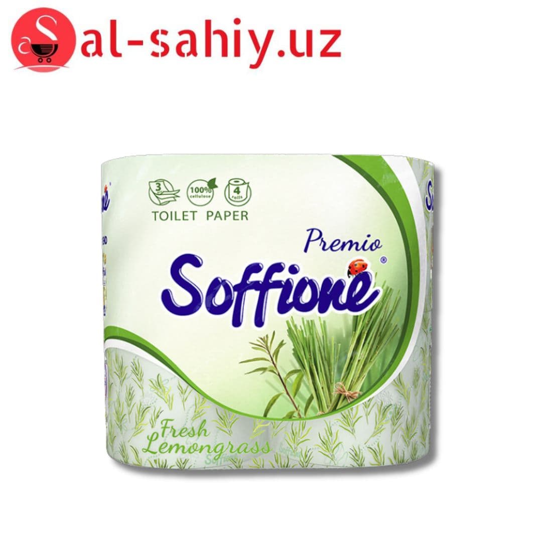 Туалетная бумага Soffione Fresh Lemongrass 3 слоя 4 рулона (4820003833971)