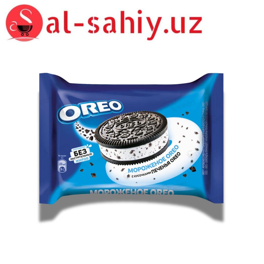 OREO. МОРОЖЕНОЕ СЛИВОЧНОЕ С ДРОБЛЕНЫМ ПЕЧЕНЬЕМ В ШОКОЛАДНОМ ПЕЧЕНЬЕ "OREO"