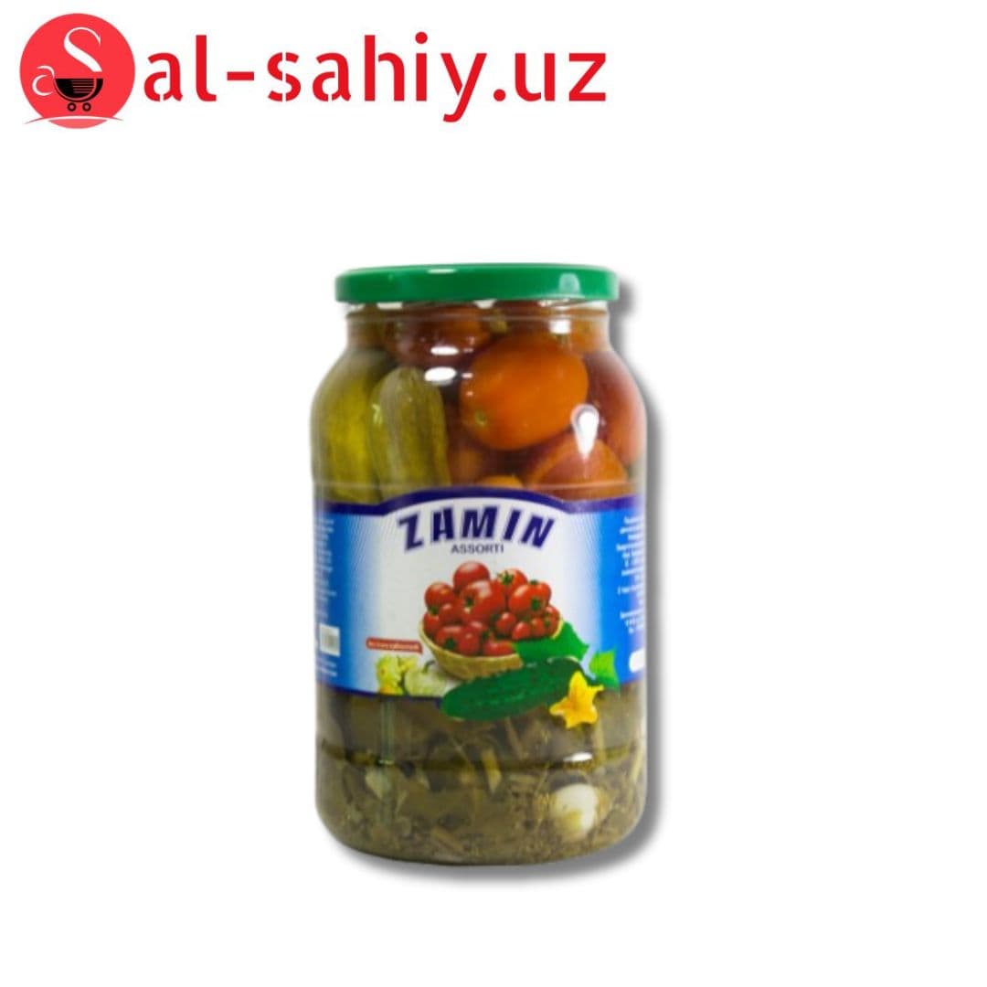 Огурцы консервированные "Zamin" 1 л