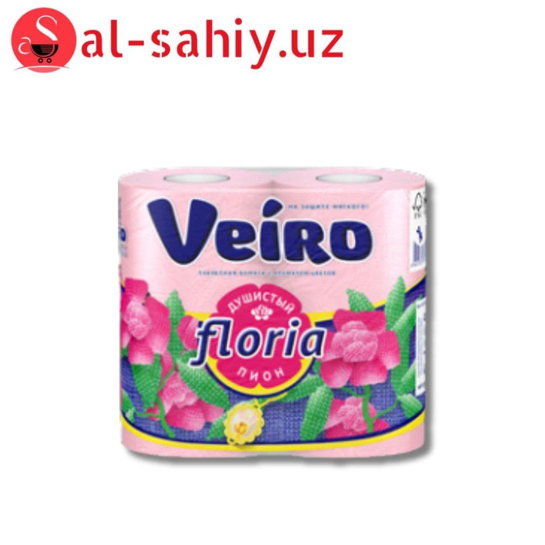 Туалетная бумага Linia VEIRO Floria 2-х сл. Земляника 4 рул