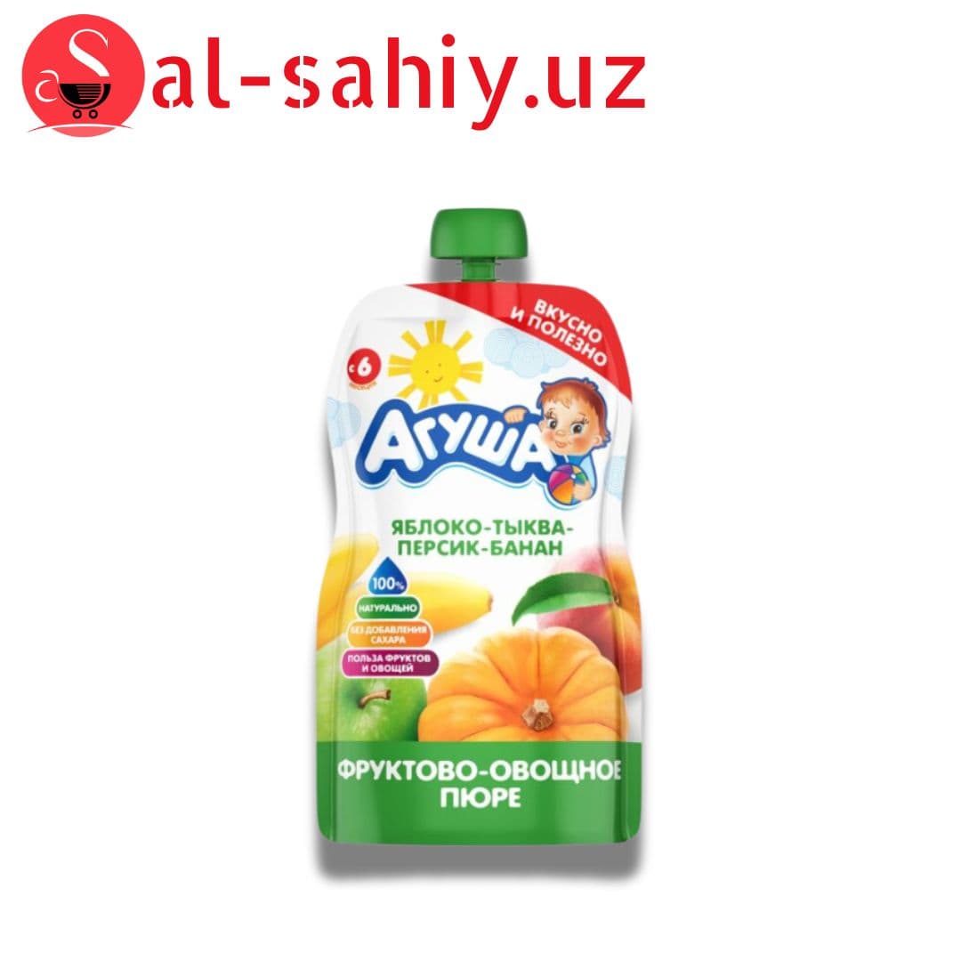 Фруктовое пюре "Агуша" "Яблоко-тыква-персик-банан" 90г