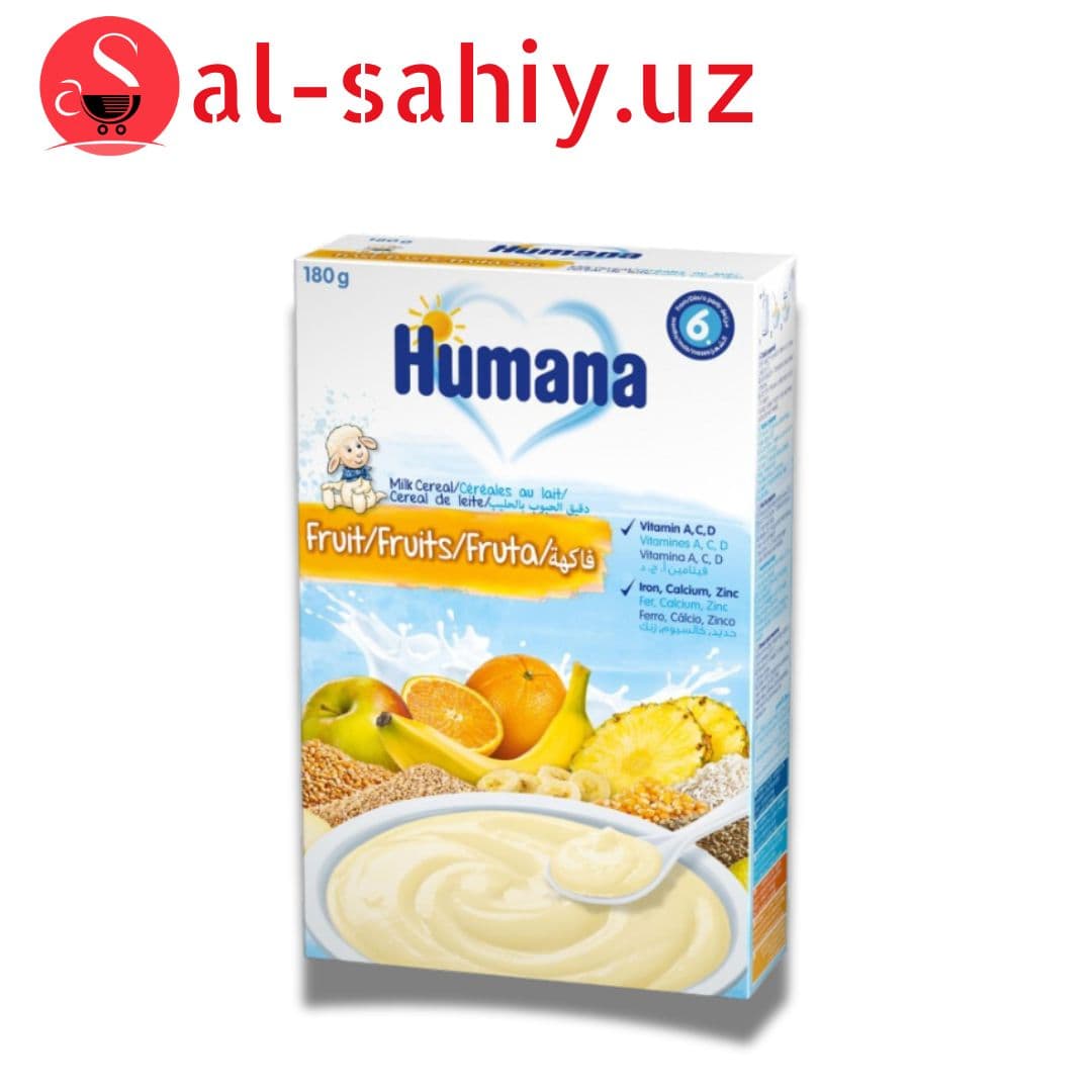Каша молочная Humana "Мультизлаковая с фруктами", 180гр