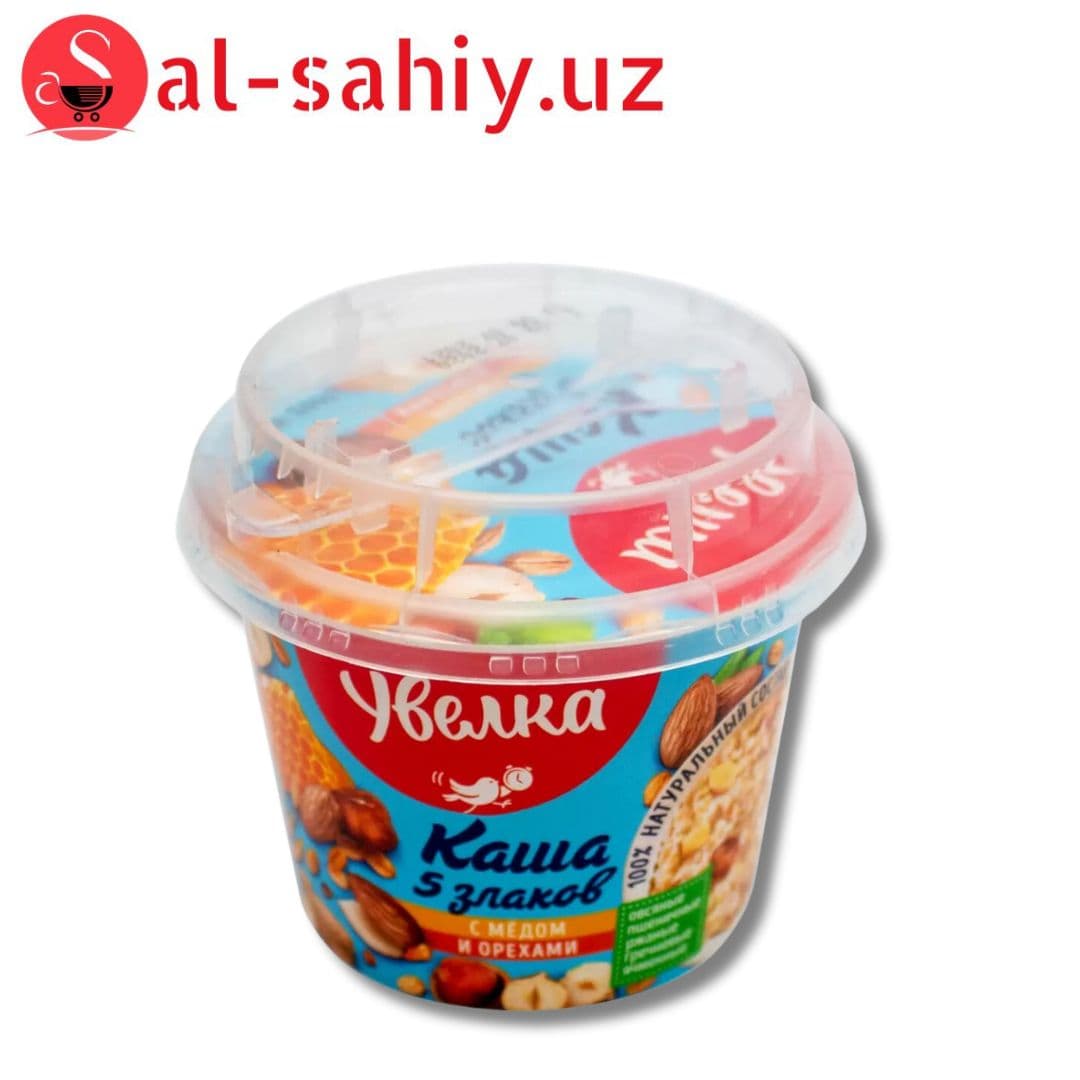 Каша Увелка 5 злаков с медом и орехами 40г стакан