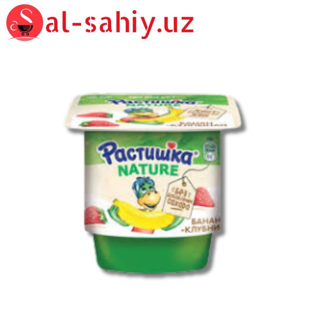 Растишка йогурт Клубника-банан без сахара 100гр