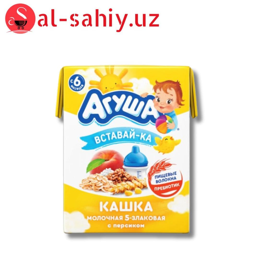 Каша молочная Агуша Вставайка злаки-персик 200 г 2