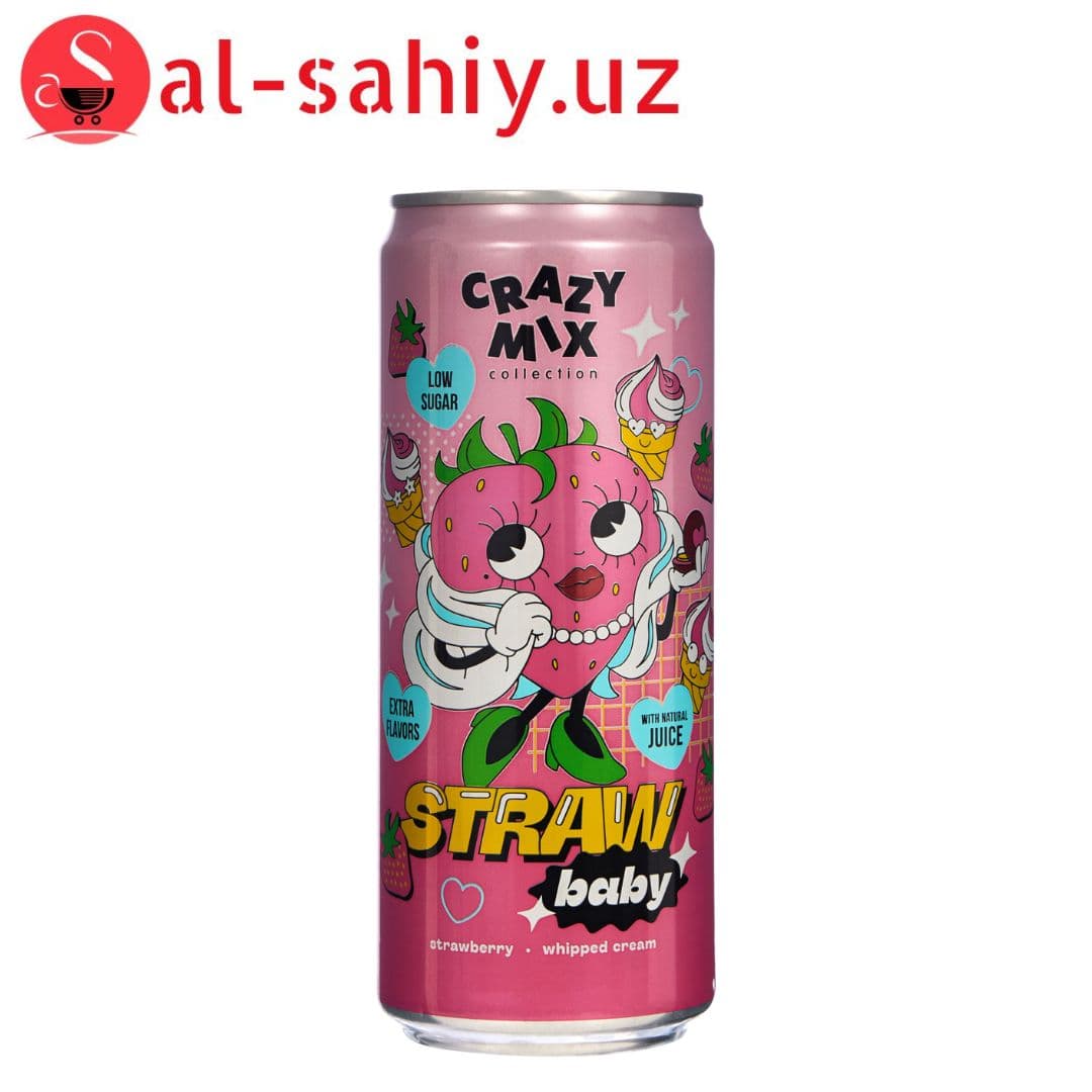 Напиток безалкогольный "CRAZY MIX" STRAW baby 0,33л