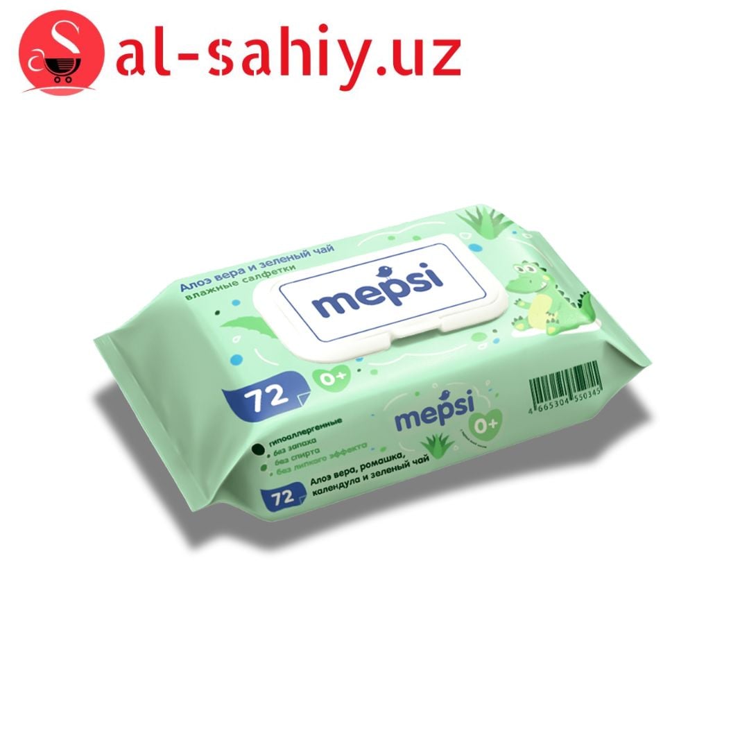 Влажные салфетка "Зеленый чай" KIDS 72шт