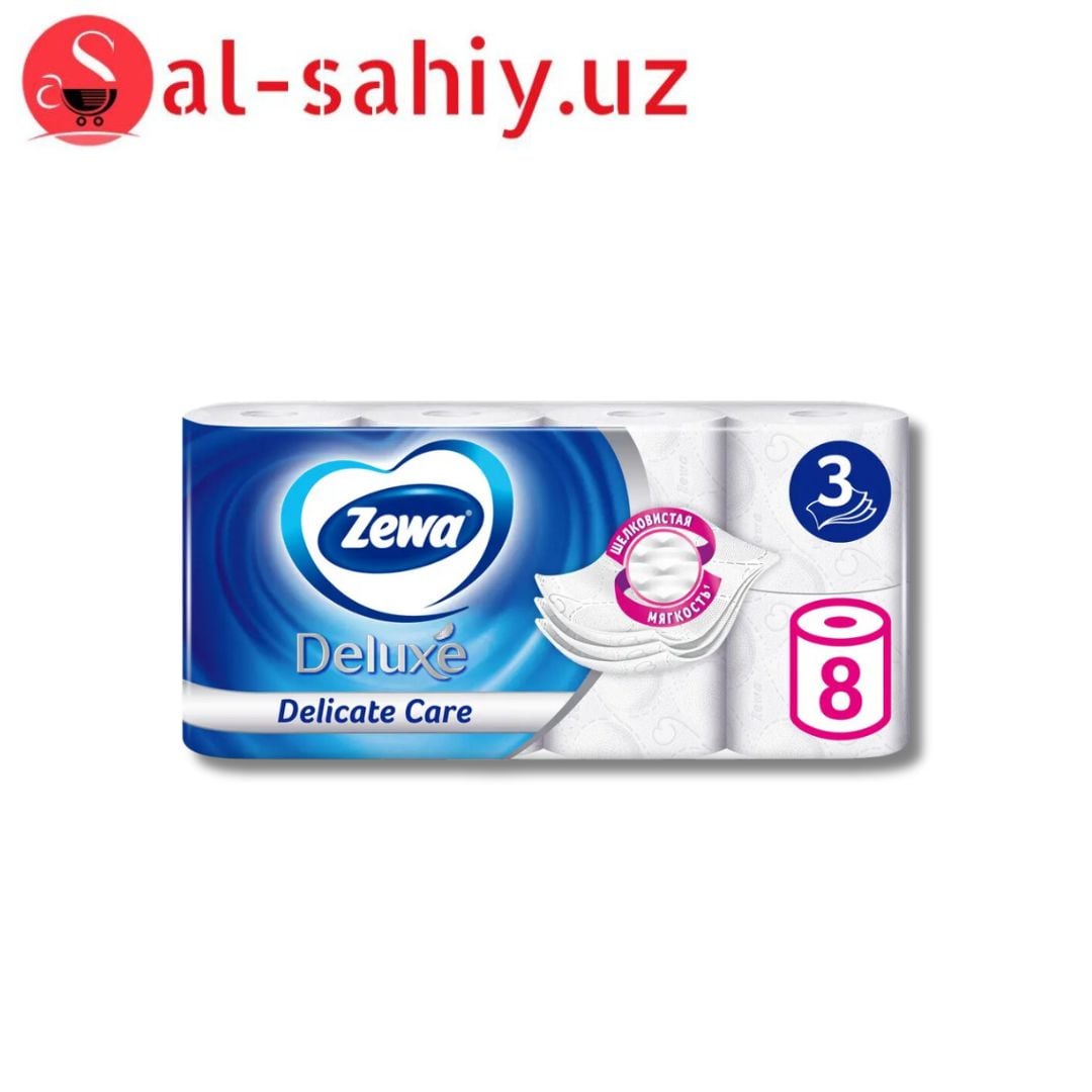 Туалетная бумага Zewa Deluxe белая 3 слоя 8 рулонов