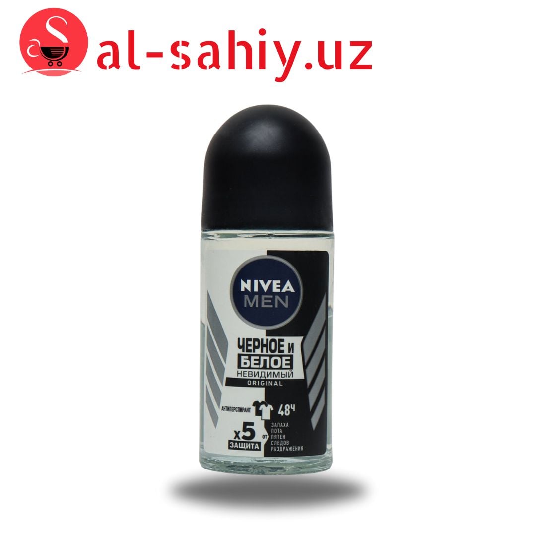 Ролик для мужчин черное и белое невидимый NIVEA  ORIGINAL 50мл