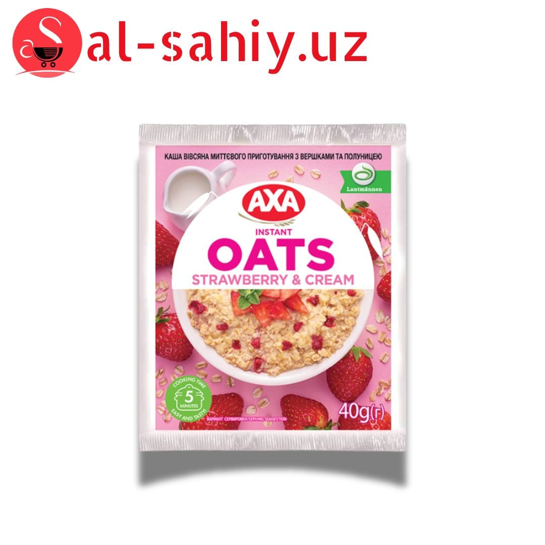 Каша овсяная AXA со сливками и клубникой, 40г