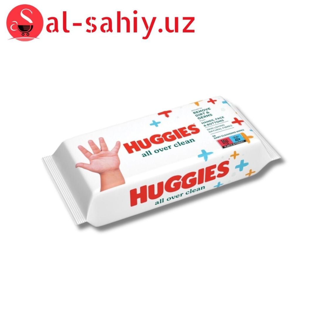 Детские влажные салфетки Huggies OverClean 56 шт