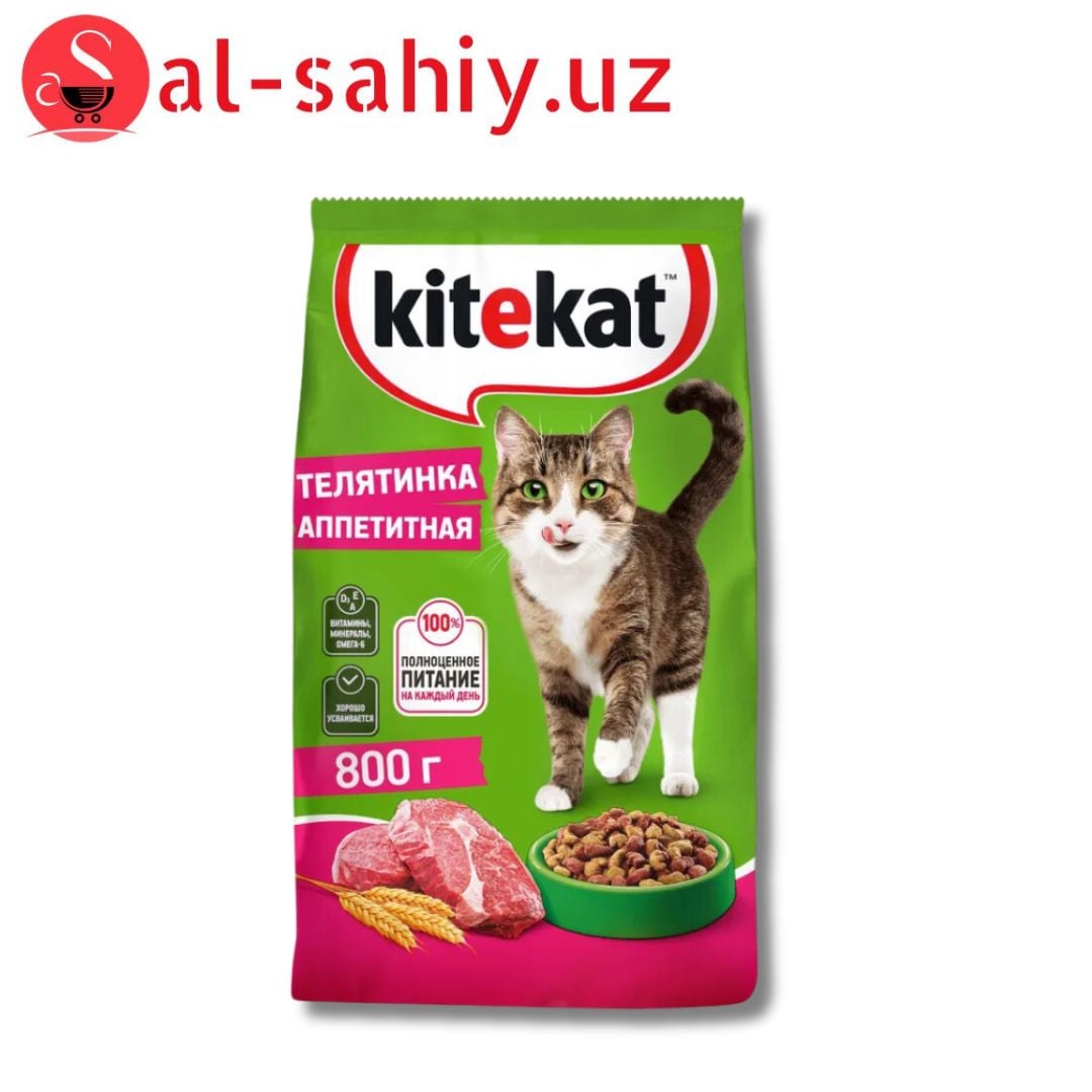 КОРМ СУХОЙ ДЛЯ ВЗРОСЛЫХ КОШЕК ТЕЛЯТИНКА АППЕТИТНАЯ KITEKAT М/У 800Г