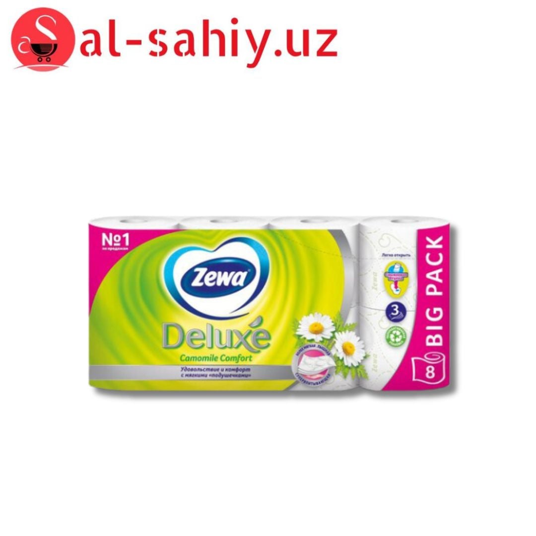 Туалетная Бумага Zewa Deluxe ромашка 3сл 8р