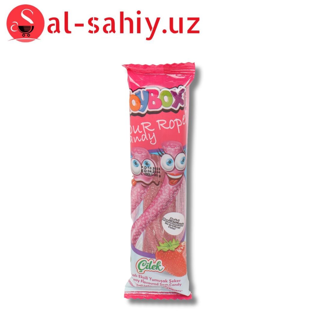 Жевательный мармелад Кислые веревки "BEM & BO"  STRAWBERRY