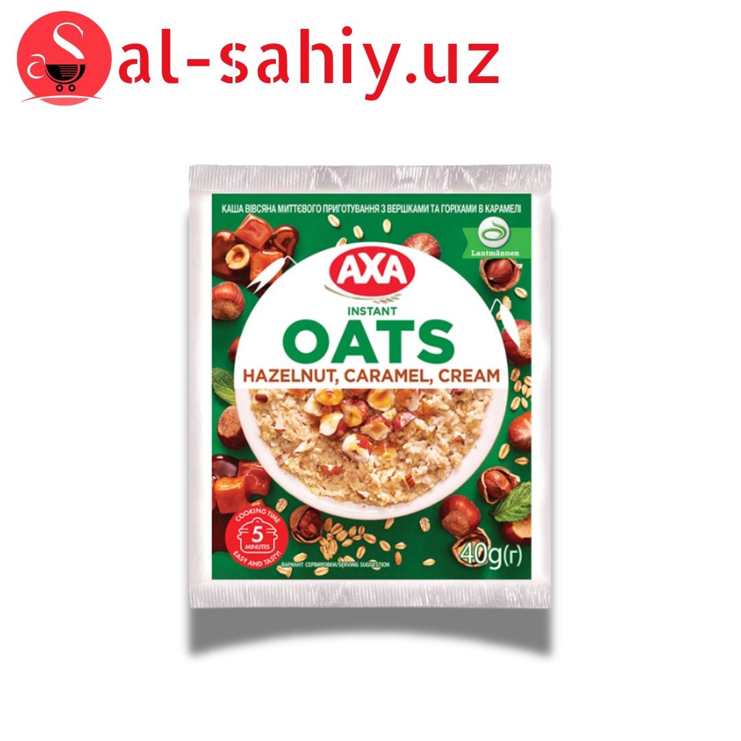 Каша овсяная Axa со сливками и орехами в карамели 40г
