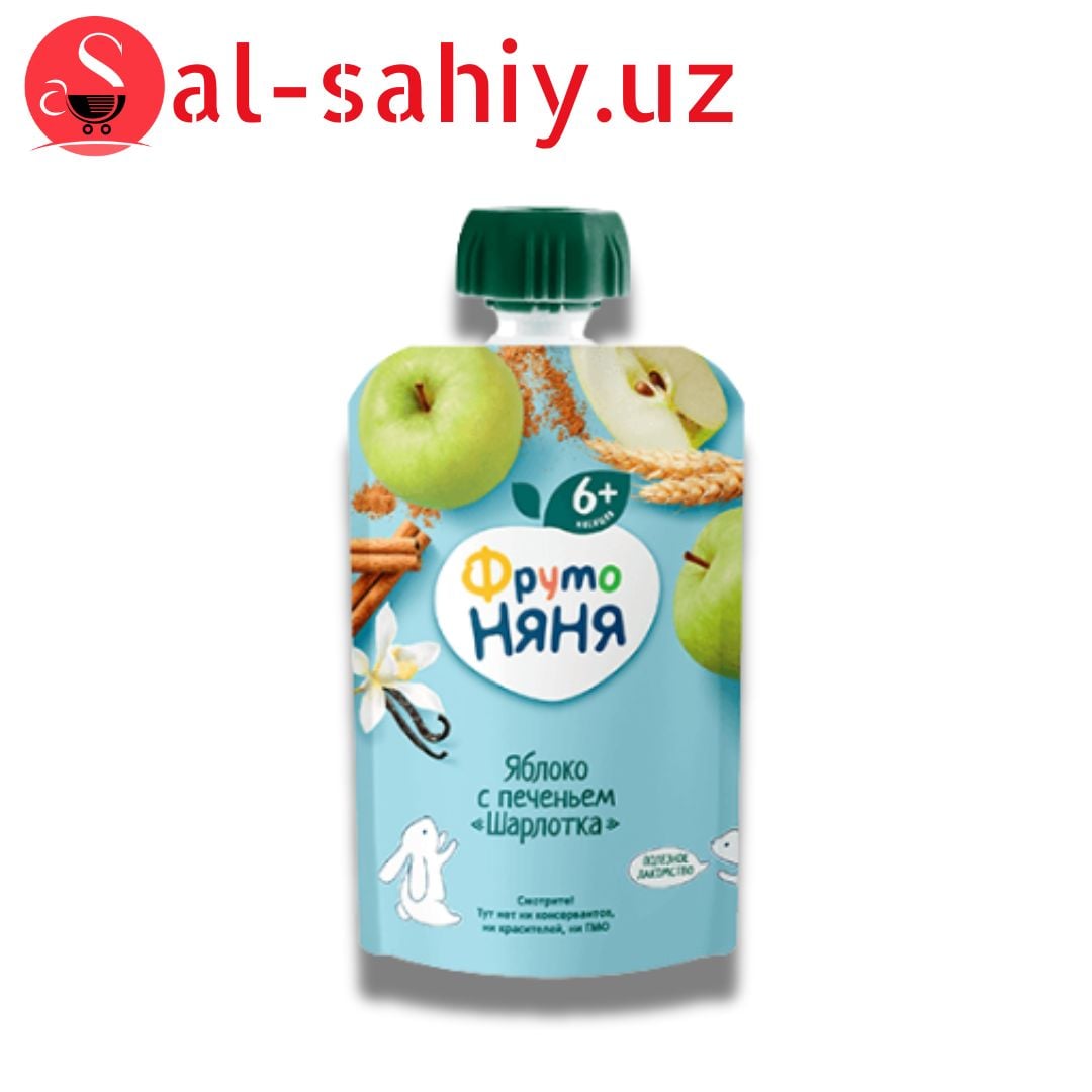 Пюре Фрутоняня (90г) из яблок с печеньем шарлотка