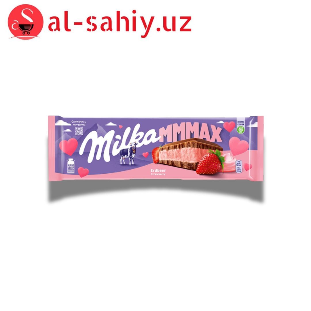Шоколад Milka молочный с клубничной начинкой 300гр