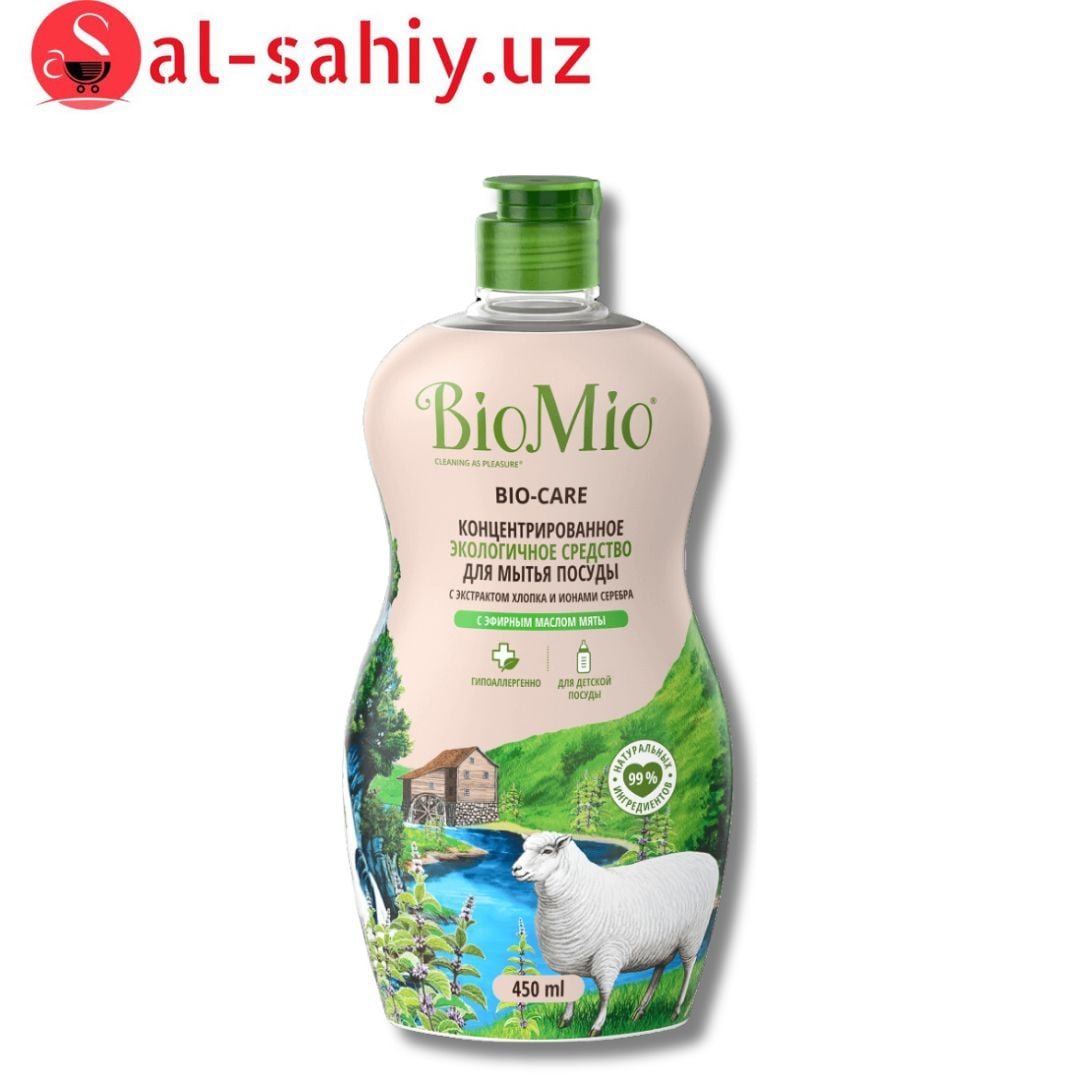 BIO-CARE срд. для мытья пос. (в.т.детск) с эфирным маслом мяты 450мл