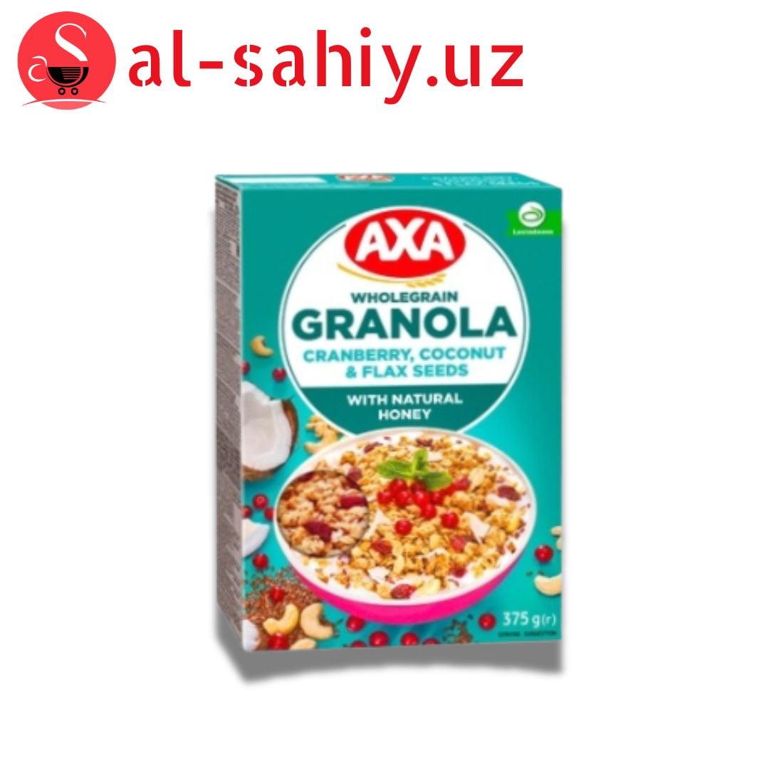 Мюсли медовые с семенами льна клюква кокос AXA 270 гр