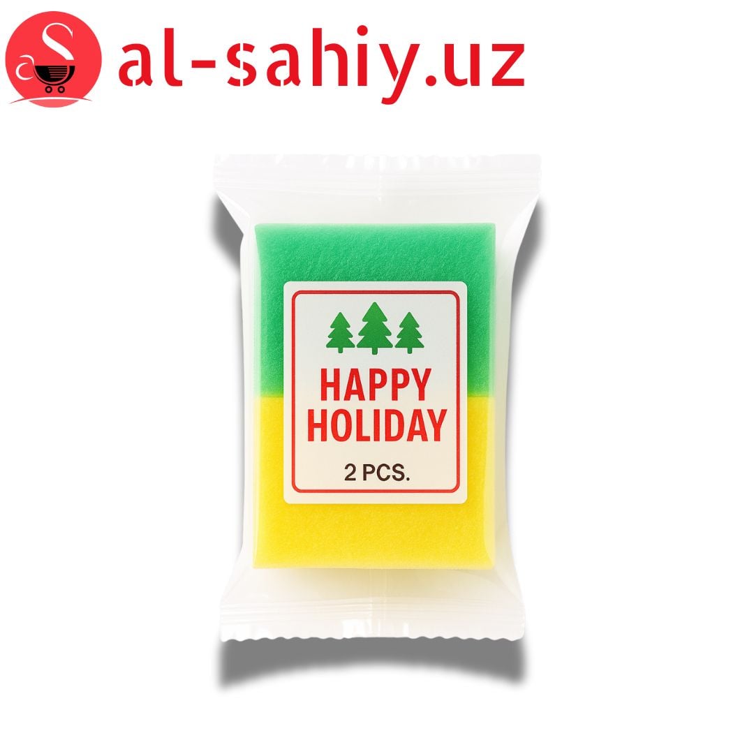 Губка "Happy Holiday" для мытья посуды  2 ps