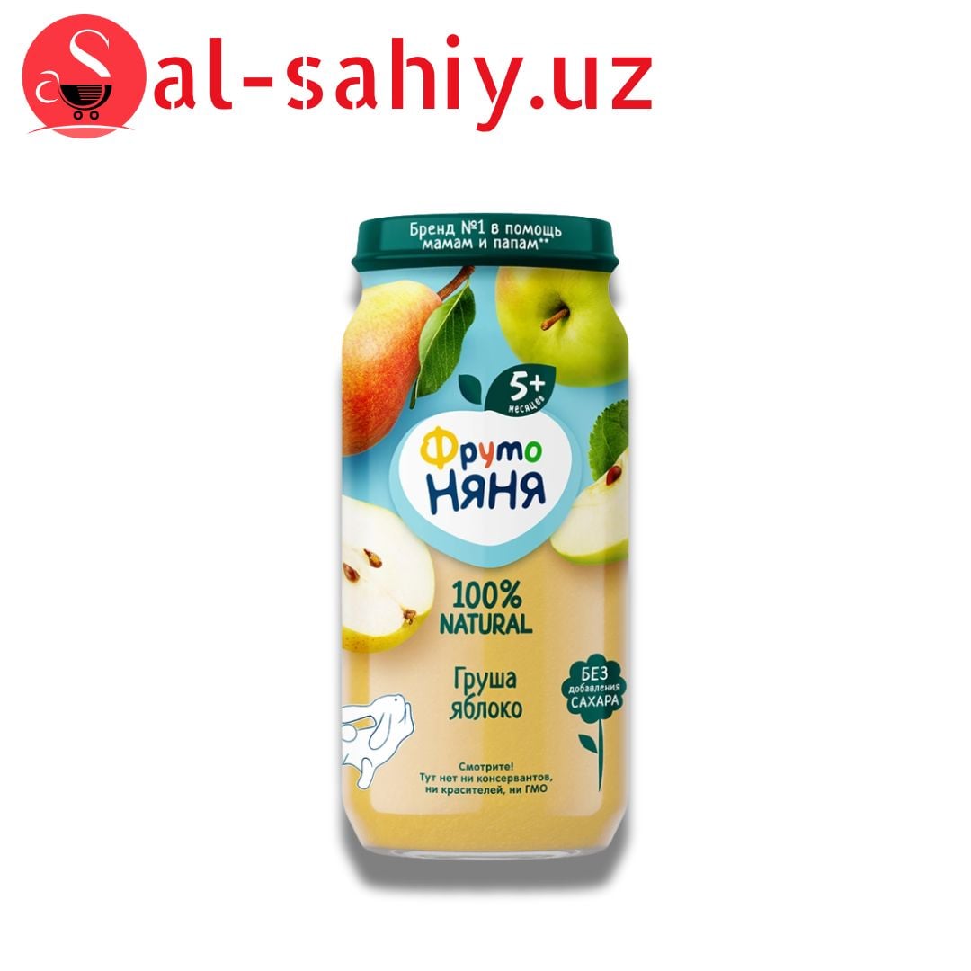 Фруто Няня 250 г Пюре натуральное из груш и яблок