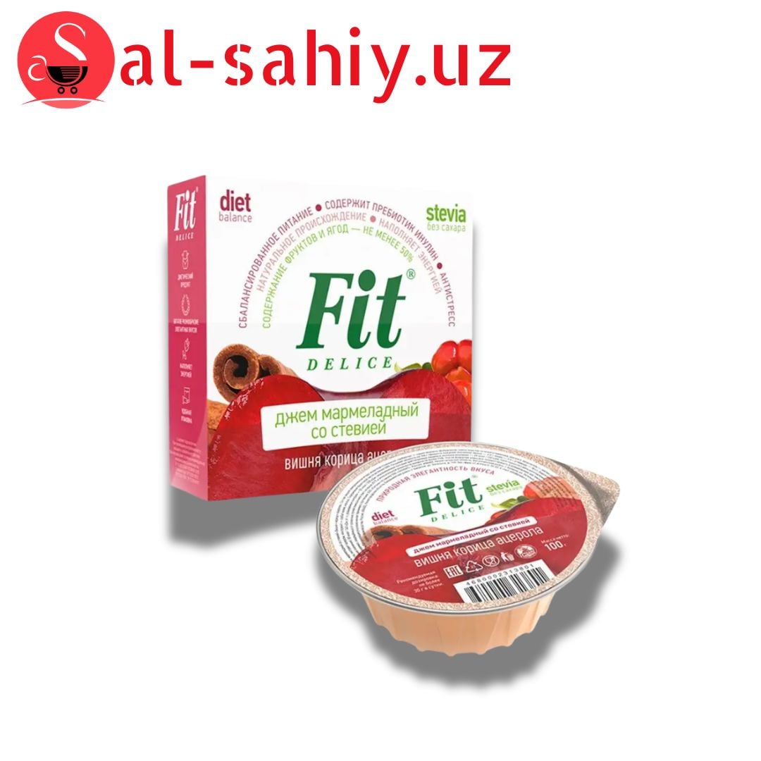 Джем мармеладный со стевией Вишня-корица+ацерола Fit 100гр