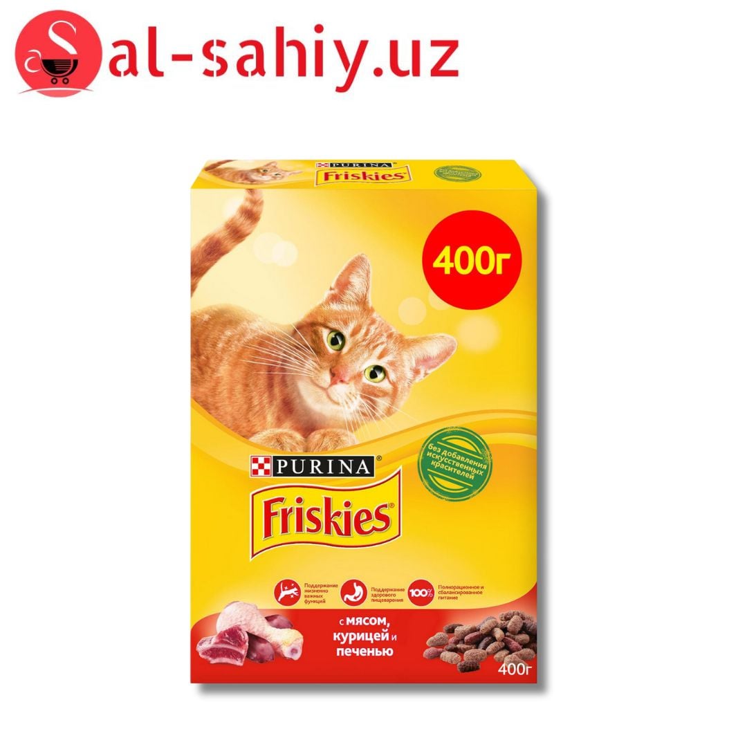 Friskies PURINA с мясом курицей и печенью 400гр