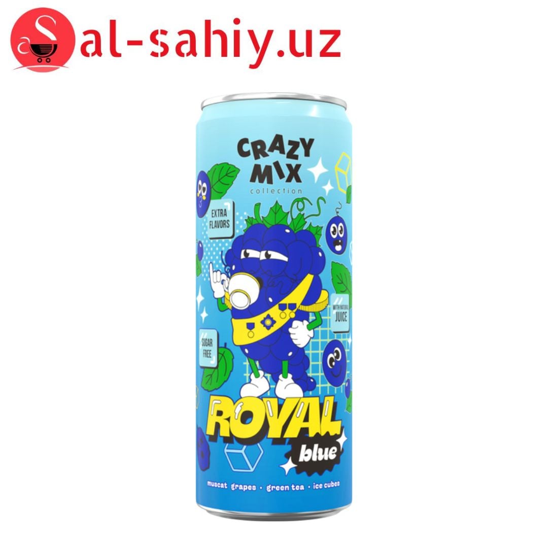 Напиток безалкогольный "CRAZY MIX"  Royal blue  0,33л