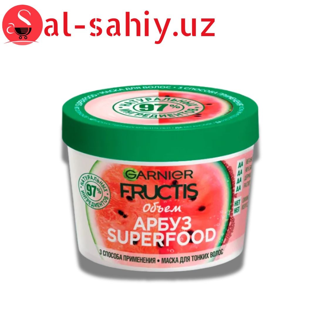 FRUCTIS МАСКА ДЛЯ ВОЛОС 3 В 1 SUPERFOOD АРБУЗ, 390 МЛ¶