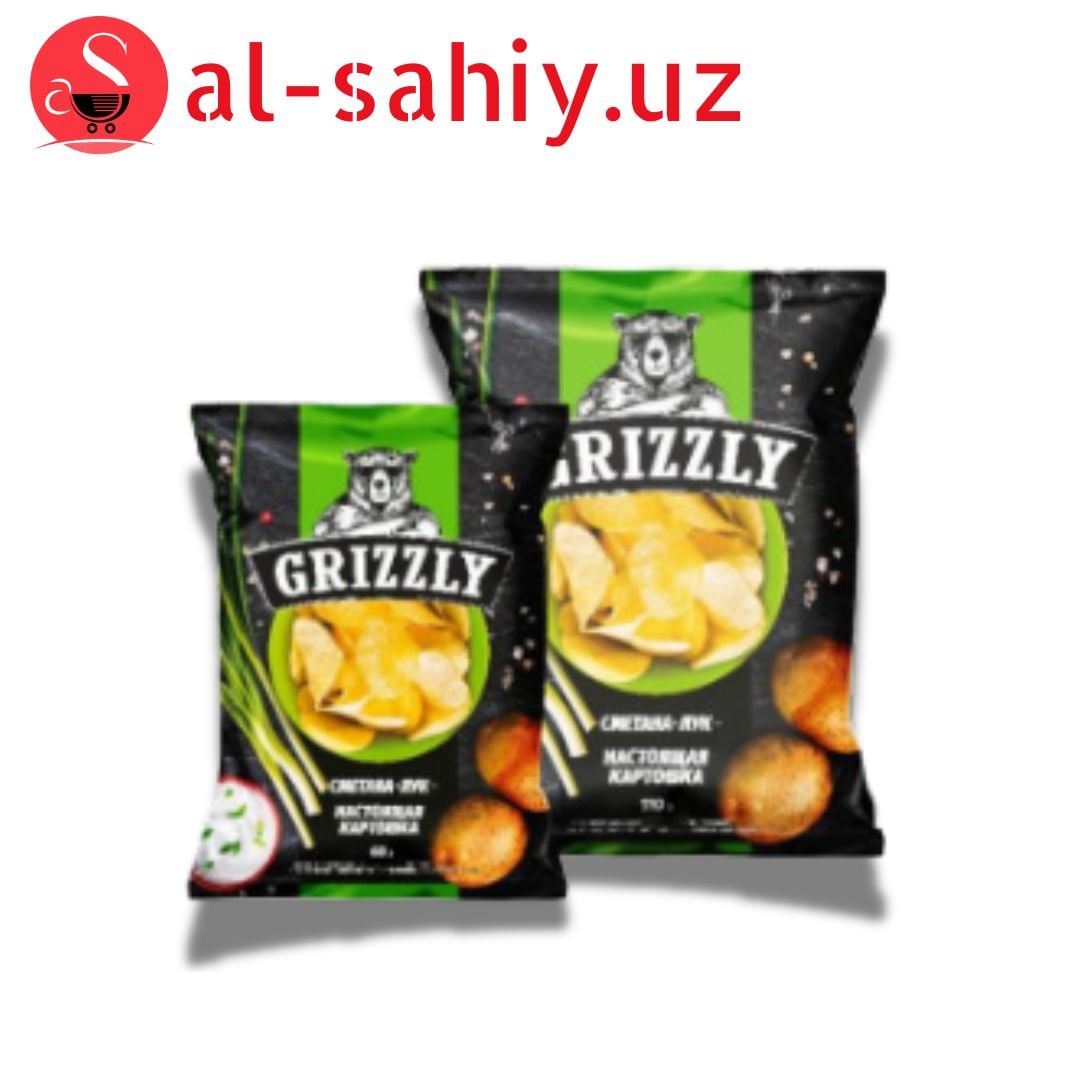 Чипсы Grizzly со вкусом сметана -лук  110гр