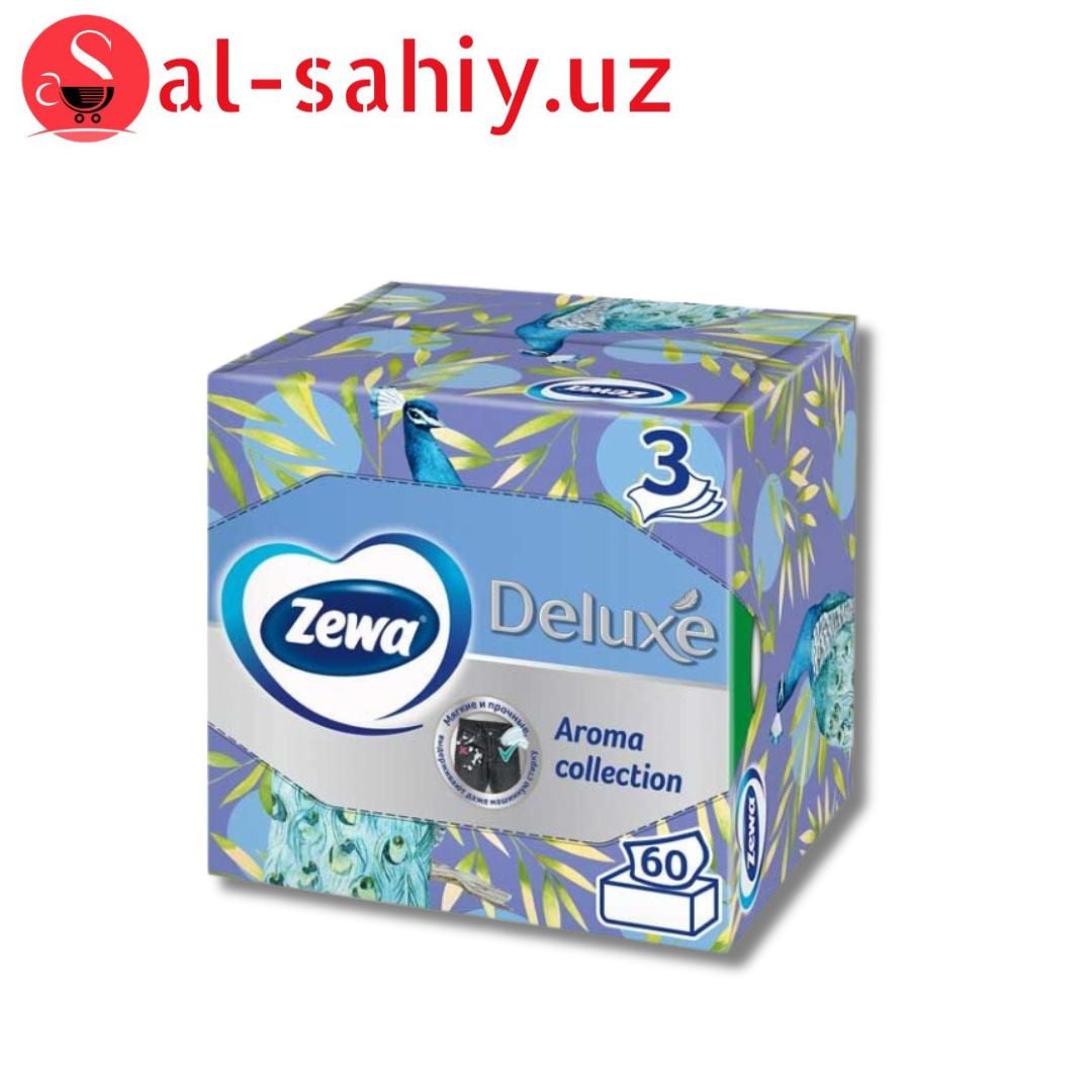 САЛФЕТКИ КОСМЕТИЧЕСКИЕ 3-Х СЛОЙНЫЕ DELUXE AROMA COLLECTION ZEWA 60ШТ