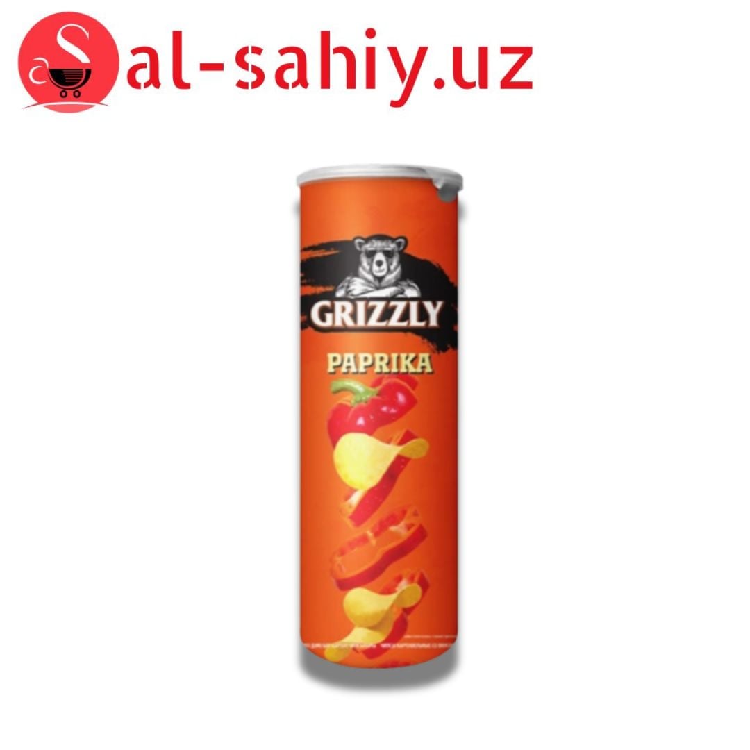 Чипсы карт,в тубусе  GRIZZLY Paprika 130гр