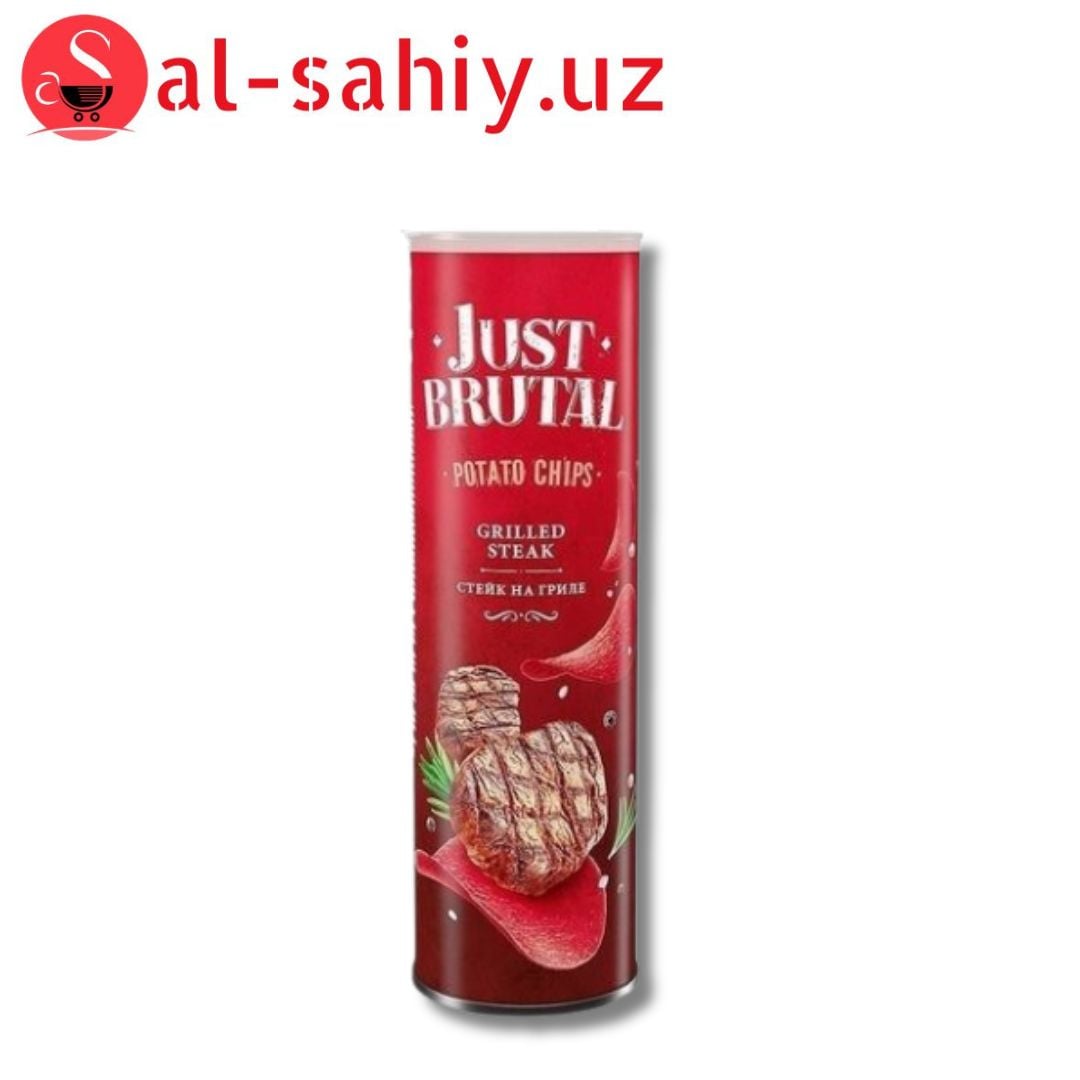 Чипсы JUST BRUTAL картофельные со вкусом Стейк на гриле /туба/ 100г