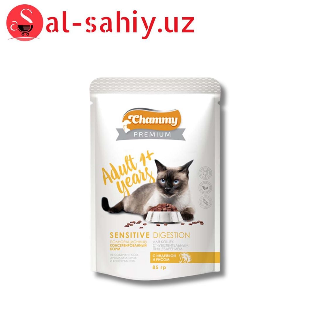 Корм для кошек Chammy c индейкой и рисом 85 гр