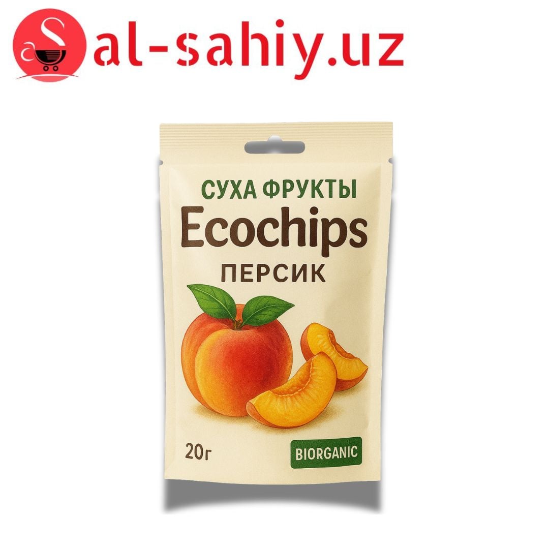 Суха фрукты Ecochips Персик  20гр  "BIORGANIC"
