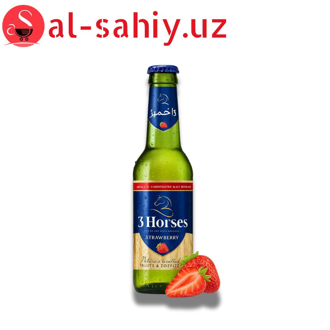 Напиток безалкогольный "3 Horses" клубника 330 мл