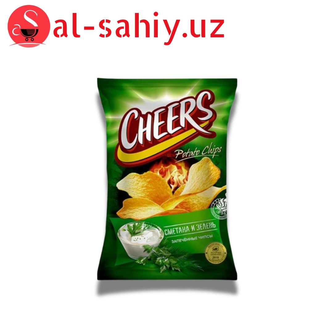 Новый  Чипсы Чеерс со вкусом сметана и зелен  27гр
