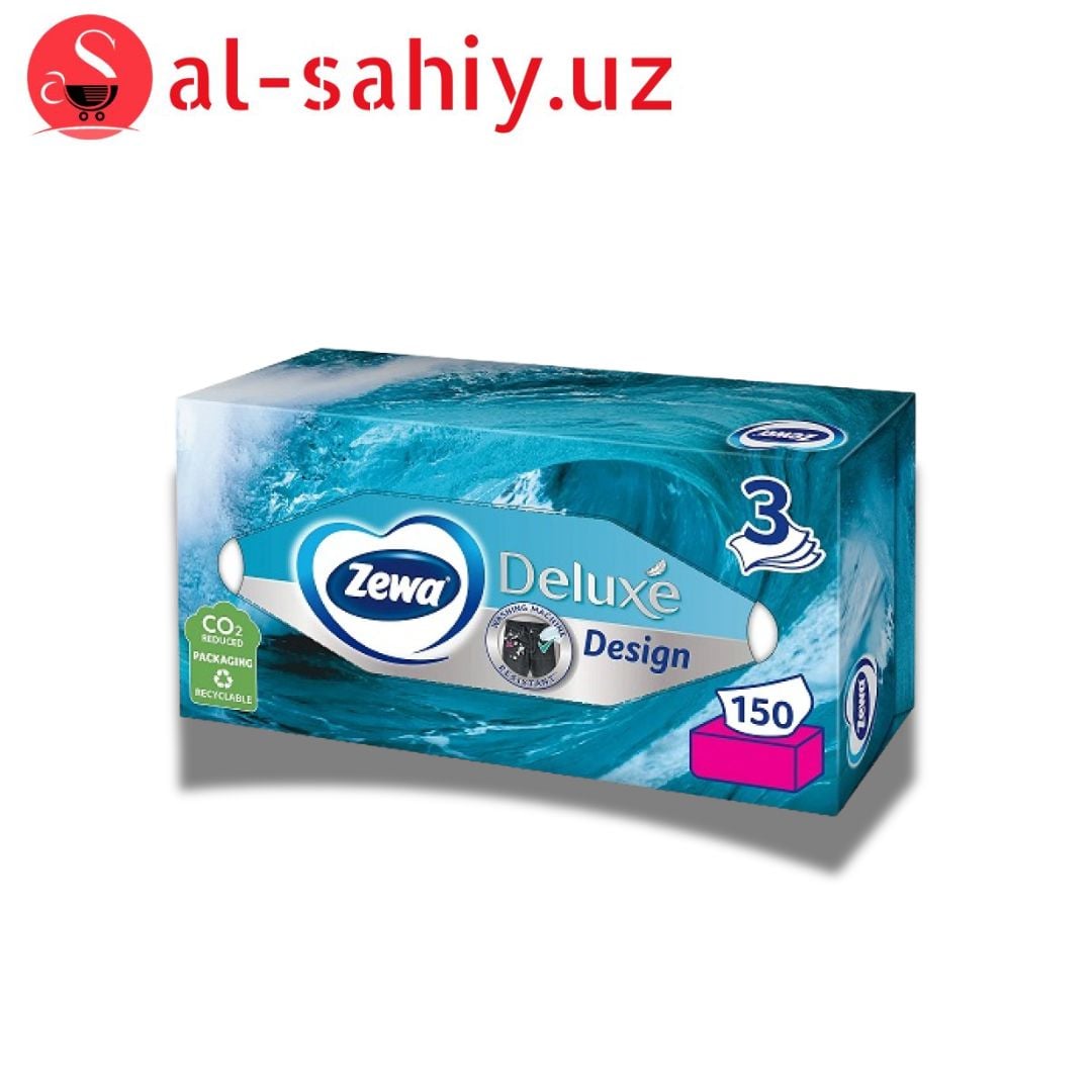 САЛФЕТКИ КОСМЕТИЧЕСКИЕ 3-Х СЛОЙНЫЕ DELUXE ZEWA 150ШТ